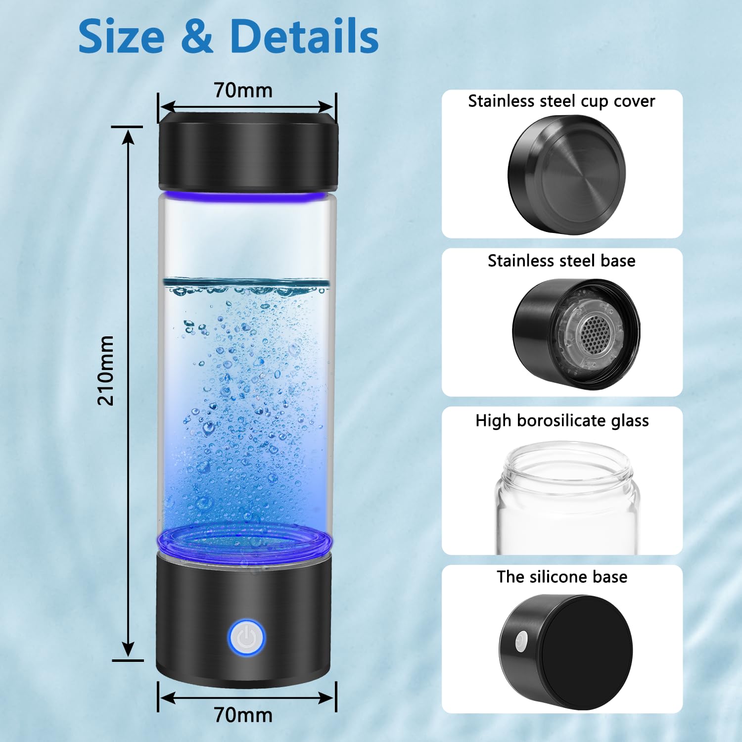 Amazon.com: Bntuk Hydrogen Water Bottle, Portable Rechargeable
